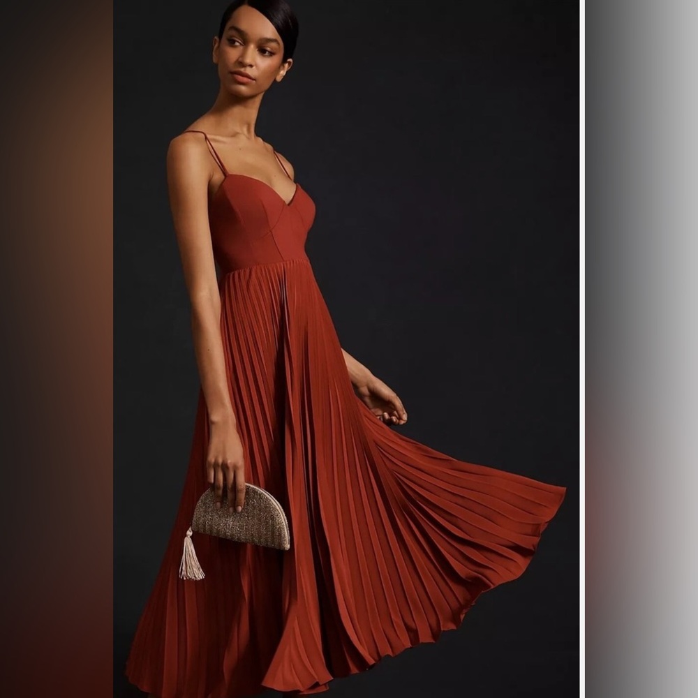 Anthropologie Elegant Pleated Dress